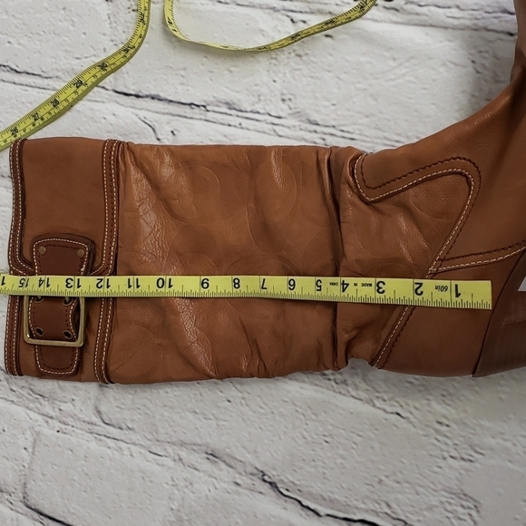 Coach Meredith Signature Soft Leather Heeled Boots Italy 7 VGUC - Picture 13 of 16